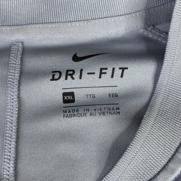 Nike Dri-FIT Shirt Mens 2XL Light Blue Short Sleeve Henley Raglan Athletic Golf - Picture 3 of 9